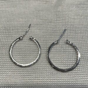18K  gold inside n out diamonds hoop earrings